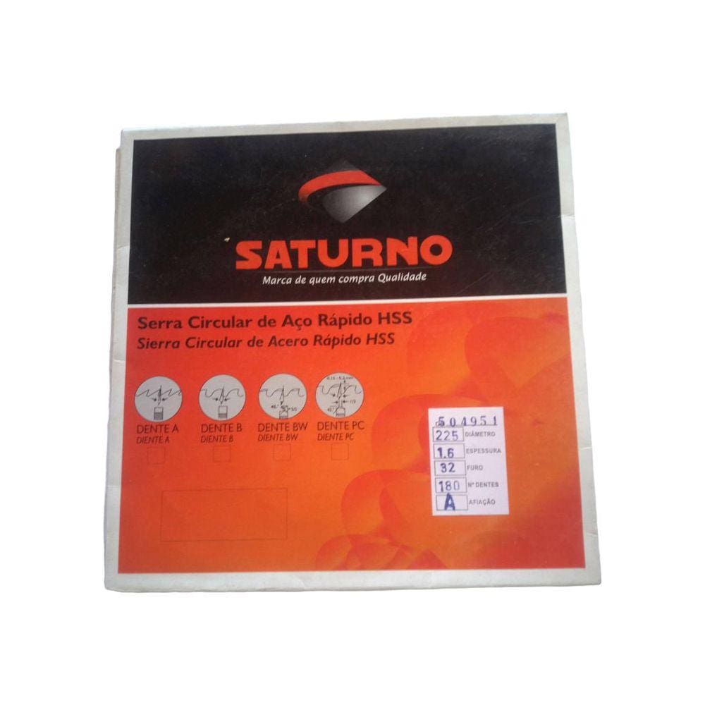 Serra Circular Aço Rápido Hss 225 X 1,6 X 32 Mm 180 Z
