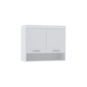 Armário Aéreo Maleiro Modulado 97cm 2 Portas Alpes Luciane Móveis Branco Pf Com Branco Pf