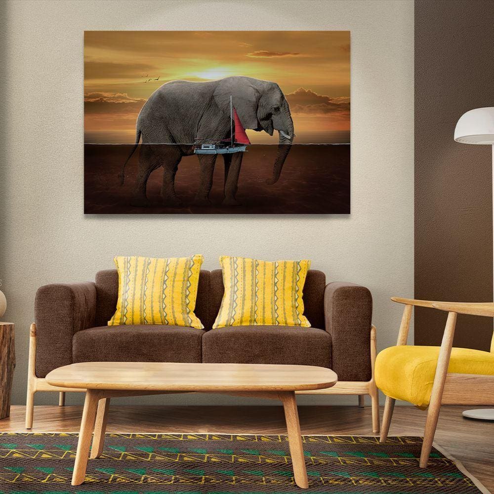 Quadro Decorativo Elefante Aquático