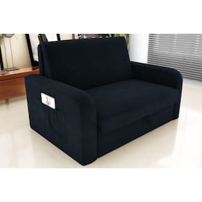 Sofá Cama Daiane Suede Petroleo B257- Matrix