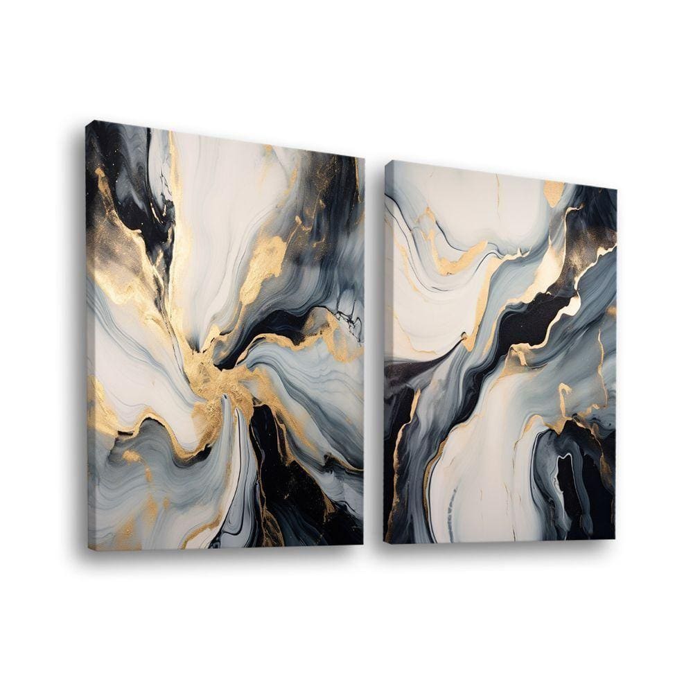 Dupla De Quadros Black Gold -- Br Artes