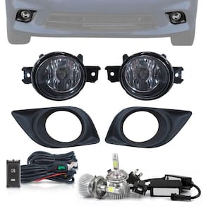 Kit Farol de Milha Neblina Versa 2012 a 2014 - Botão Modelo Painel + Kit LED