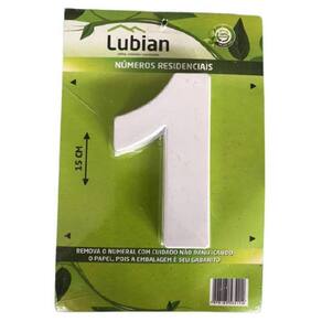 Numeral Um Plástico De Alta Resistência Abs 15 Cm Branco
