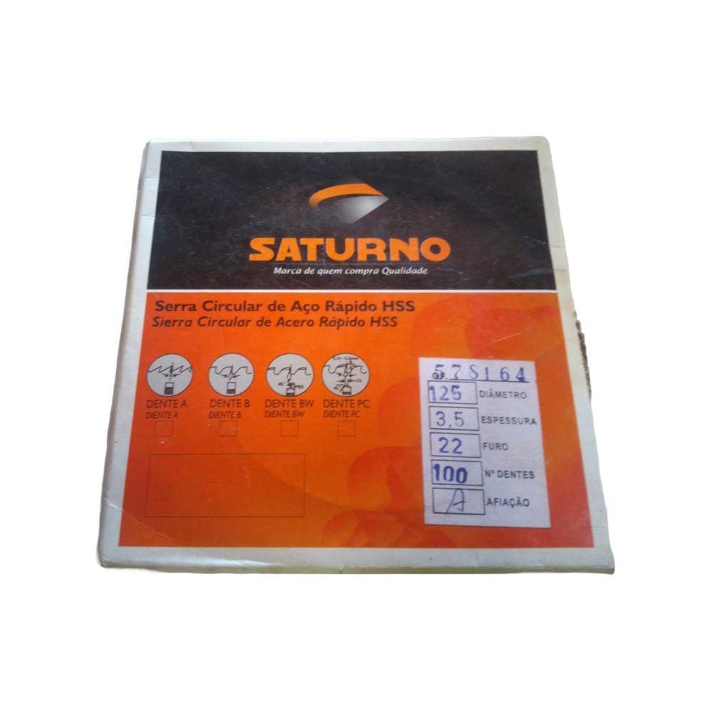 Serra Circular Aço Rápido Hss 125 X 3,5 X 22 Mm 100 Z