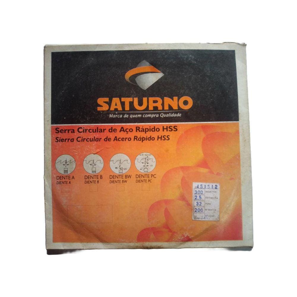 Serra Circular Aço Rápido Hss 300 X 2,5 X 32 Mm 200 Z