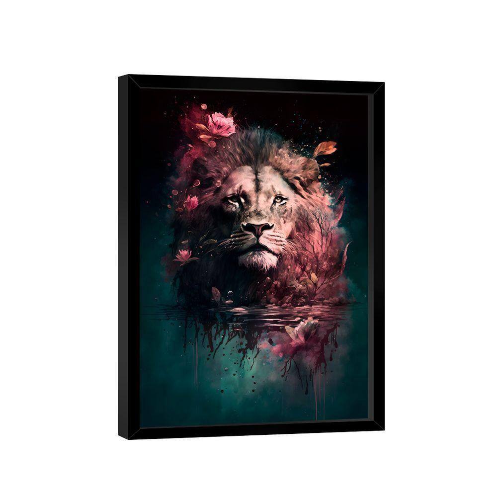 Quadro Lion Flower Art -- Br Artes