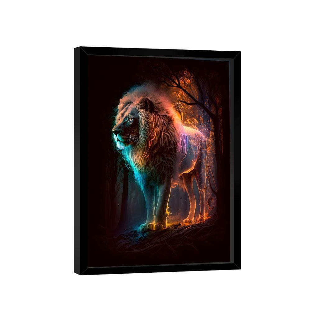 Quadro Leão Neon -- Br Artes