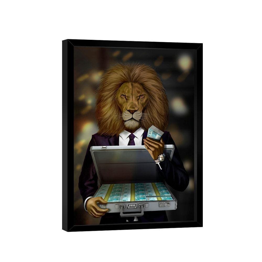 Quadro Decorativo Lion Money