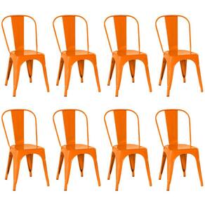 Conjunto 8 Cadeiras Tolix Iron - Design - Laranja