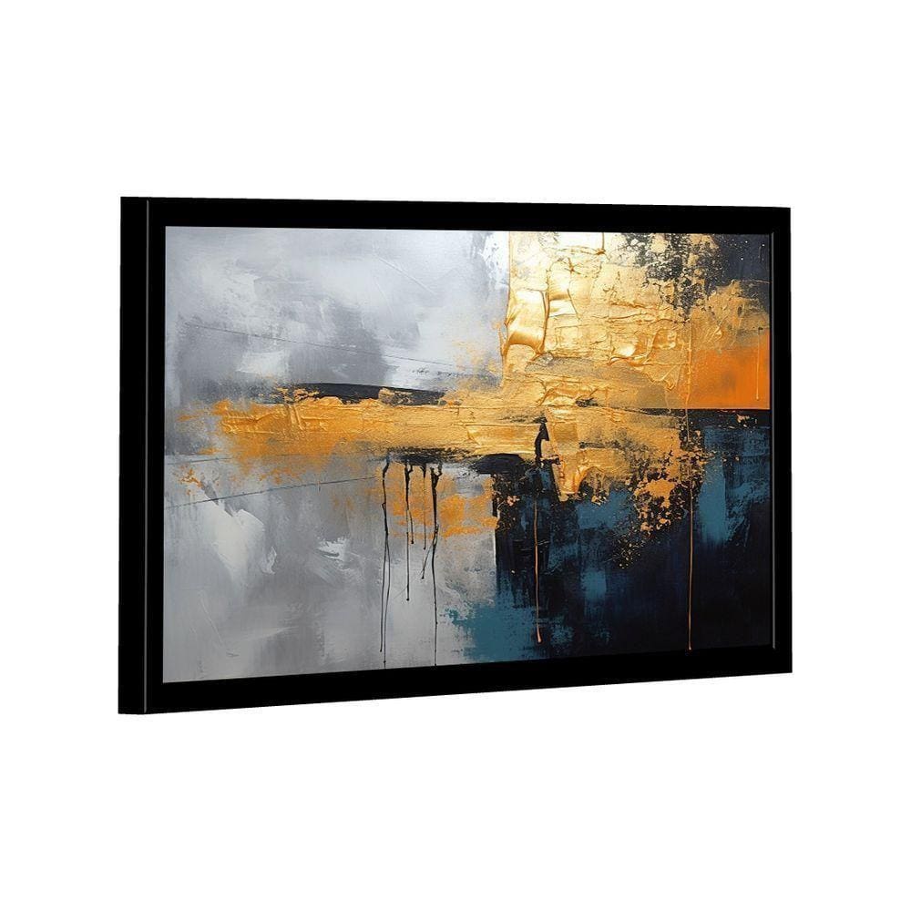Quadro Abstrato Mancha Dourada -- Br Artes
