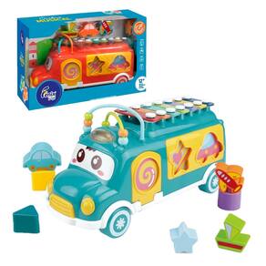 Ônibus Musical Educativo Xilofone E Peças Encaixar Verde