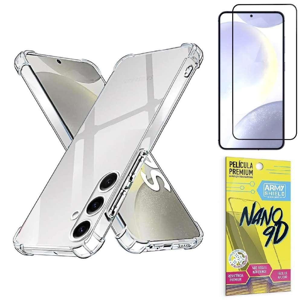 Capinha Transparente P/Samsung S24 + Película De Cerâmica 9D