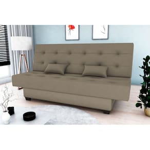 Sofá Cama Laila Veludo Cappuccino E434 - Matrix