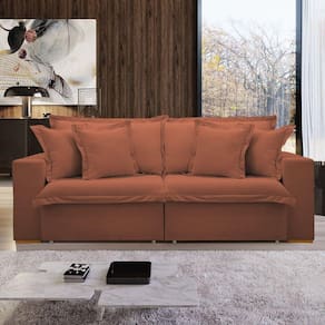 Sofá Cama Retrátil e Reclinável Arizona 240cm Terracota