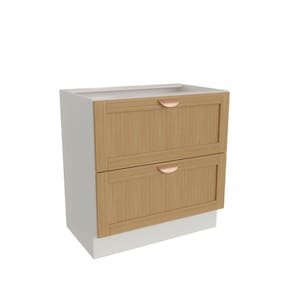 Balcão 2 Gavetões 80cm sem Tampo Arizona Cabecasa Madeiramadeira Branco/Figueira