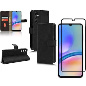 Kit Capinha Carteira Flip p/ Samsung A05s  + Película 3D
