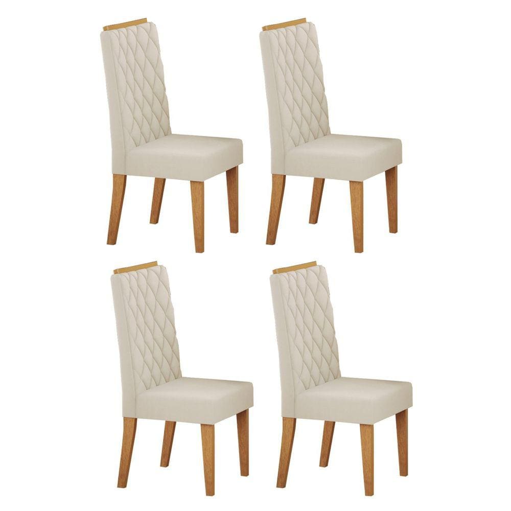 Kit com 4 Cadeiras para Sala de Jantar Mdp/mdf Dyniz Veludo Pastel