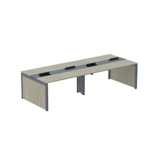 Mesa Plataforma Dupla para 4 Lugares para Coworking 150x120/4p Nogueira Casablanca/Grafito