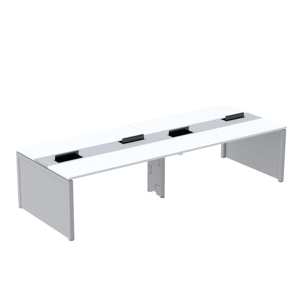 Mesa Plataforma Dupla para 4 Lugares para Coworking 120x120/4p Branco/Cinza