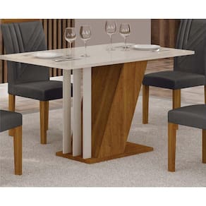 Conjunto Sala de Jantar com 4 Cadeiras Miami Yescasa Freijo off/cinza