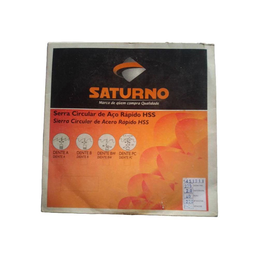Serra Circular Aço Rápido Hss 275 X 2,0 X 40 Mm 220 Z