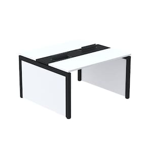 Mesa de Plataforma Dupla para 2 Pessoas Corporativa 120x140/2p Branco/Preto