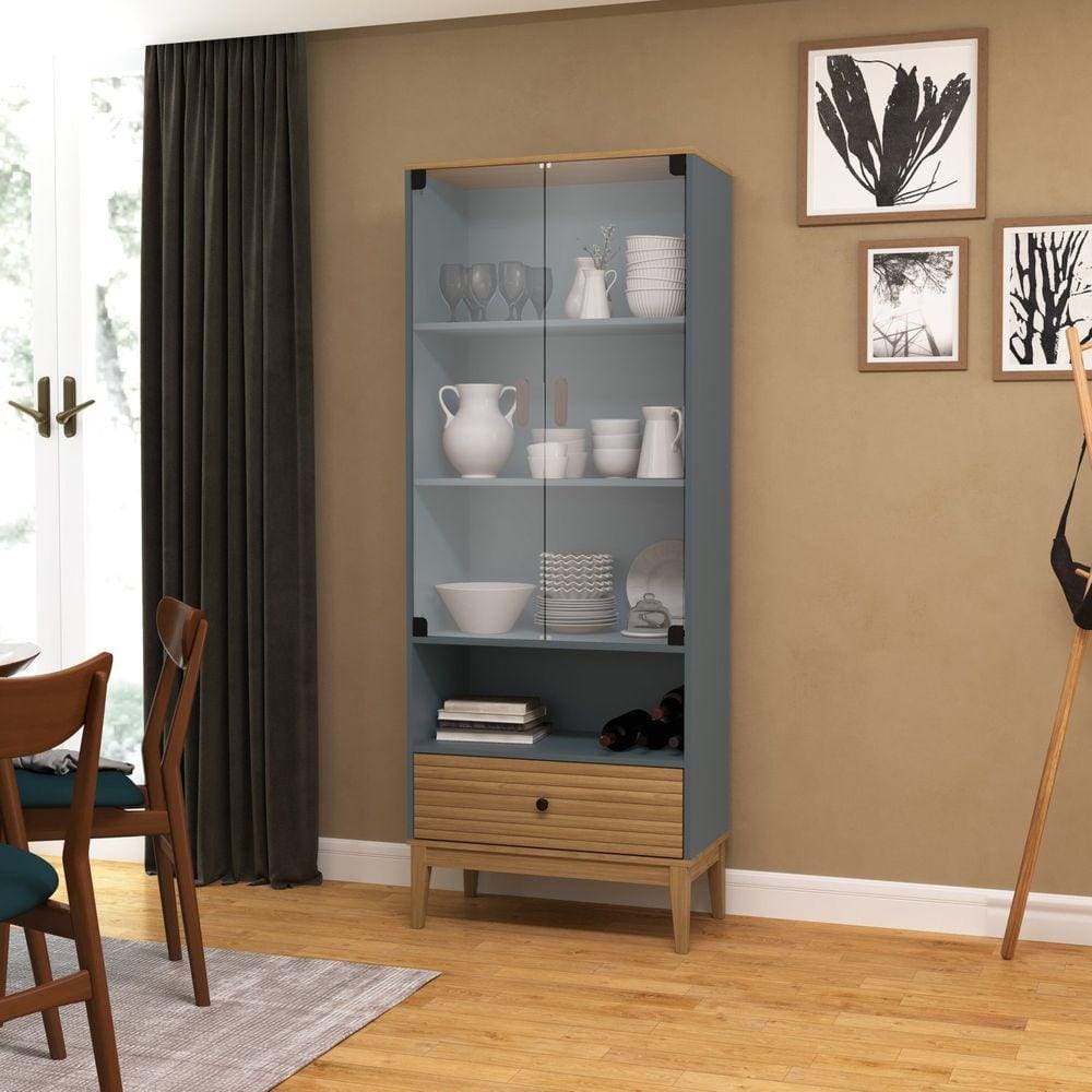 Cristaleira 2 Portas 1 Gaveta Mel/Petroleo