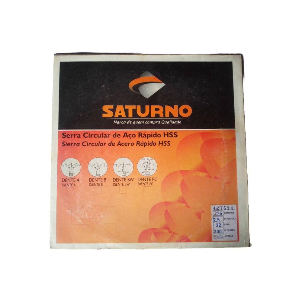 Serra Circular Aço Rápido Hss 275 X 2,5 X 32 Mm 200 Z