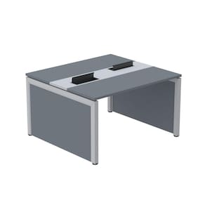 Mesa de Plataforma Dupla para 2 Pessoas Corporativa 120x140/2p Grafito/Cinza/Grafito