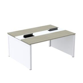 Mesa de Plataforma Dupla para 2 Pessoas Corporativa 120x140/2p Nogueira casblanca/Branco