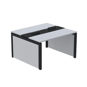 Mesa de Plataforma Dupla para 2 Pessoas Corporativa 130x140/2p Cinza/Preto