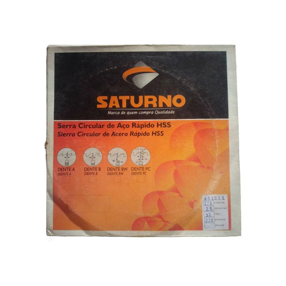 Serra Circular Aço Rápido Hss 275 X 2,5 X 32 Mm 220 Z