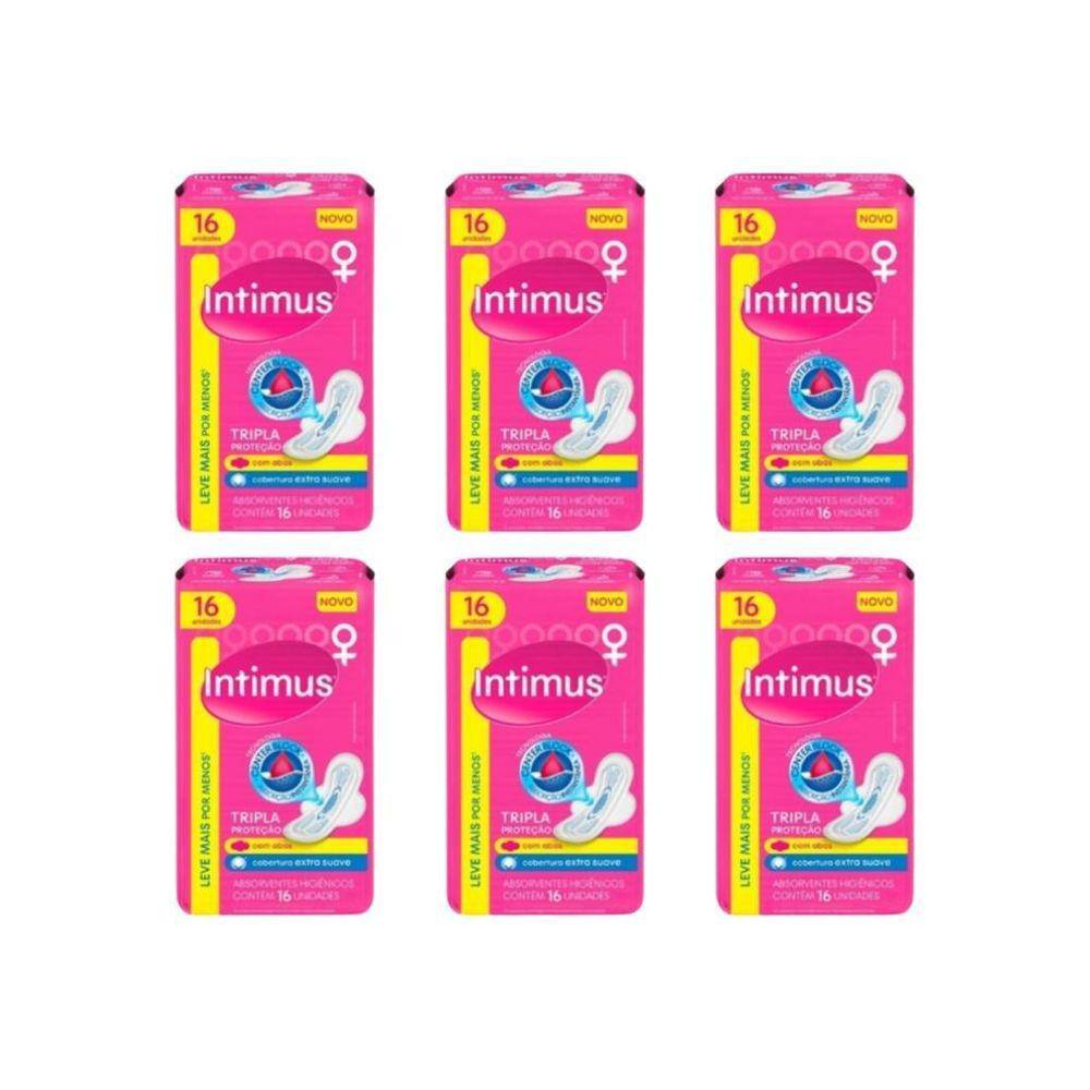 Absorvente Intimus Tripla Proteçao Com16 Suave Com Abas- 6Un