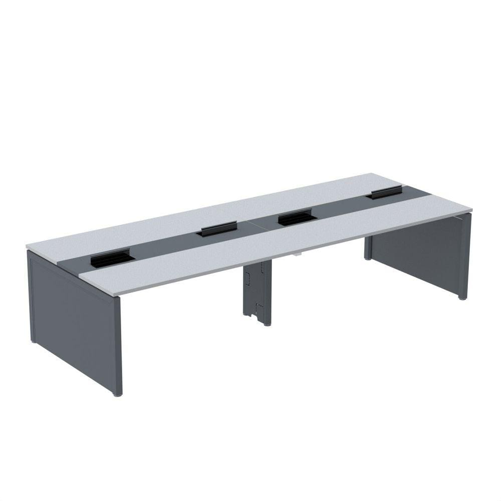 Mesa Plataforma Dupla para 4 Lugares para Coworking 120x120/4p Cinza/Grafito