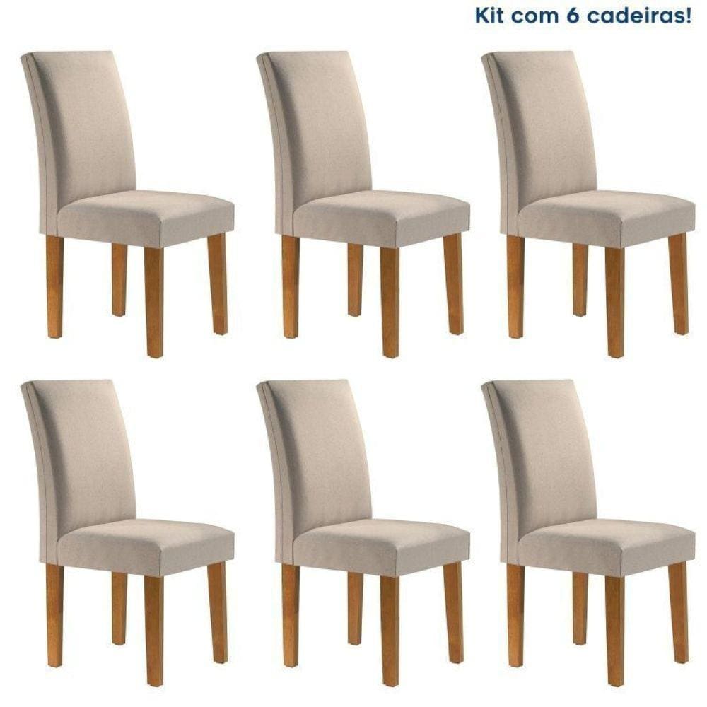 Conjunto 6 Cadeiras Estofadas Espanha Ypê