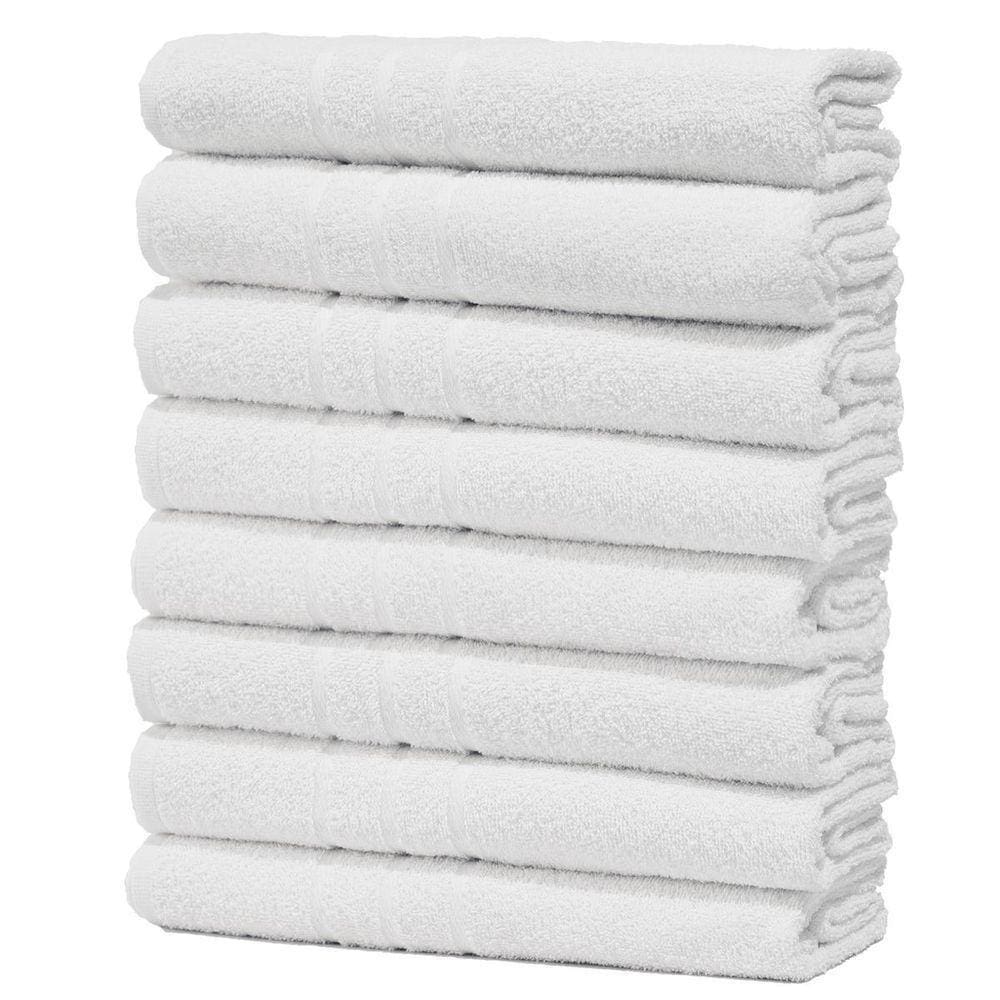Kit 8 Toalhas De Banho Branca Hotel Macia Felpuda - Prata - Branco