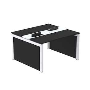 Mesa de Plataforma Dupla para 2 Pessoas Corporativa 110x140/2p Preto/Branco