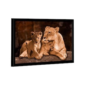 Quadro Leoa E 2 Filhotes -- Br Artes