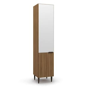 Armário Paneleiro 2 Portas Paris Nogal Manchester/ Branco Brilhante