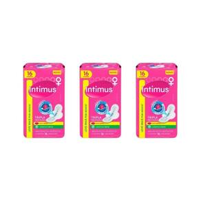 Absorvente Intimus Tripla Proteçao Com16 Seca Com Abas - 3Un