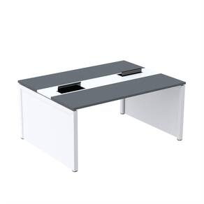 Mesa de Plataforma Dupla para 2 Pessoas Corporativa 120x140/2p Grafito/Branco