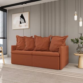 Sofá Retrátil e Reclinável 3 Lugares 200cm Dália Cabecasa Madeiramadeira Terracota