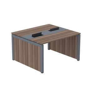 Mesa de Plataforma Dupla para 2 Pessoas Corporativa 130x140/2p Walnut/Grafito