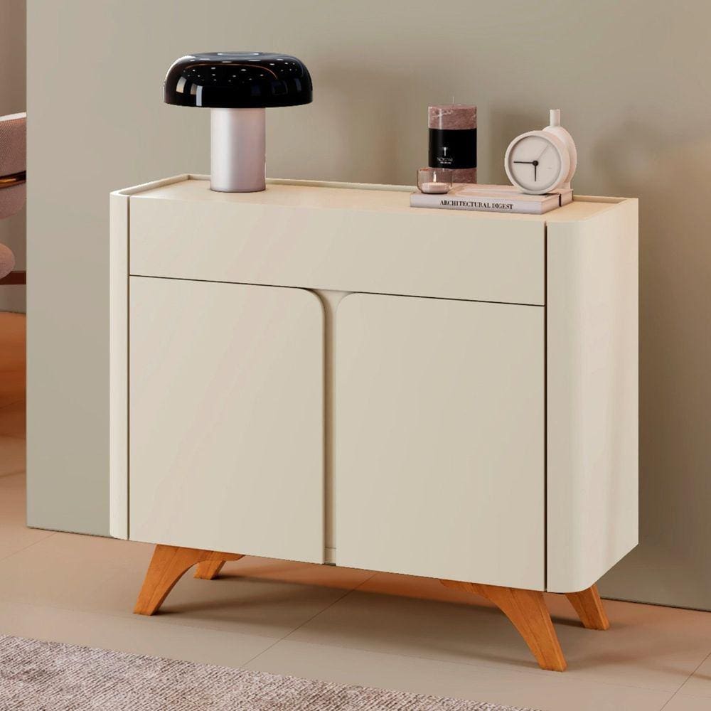 Buffet para Sala de Jantar Aros 2 Portas 92cm Off White/Naturalle