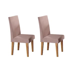Kit com 2 Cadeiras para Sala de Jantar Mdp/mdf Wallace Veludo Rosa