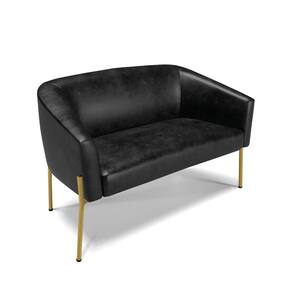 Sofá Namoradeira 2 Lugares Pé de Ferro Dourado Stella Corano D03 - D`Rossi