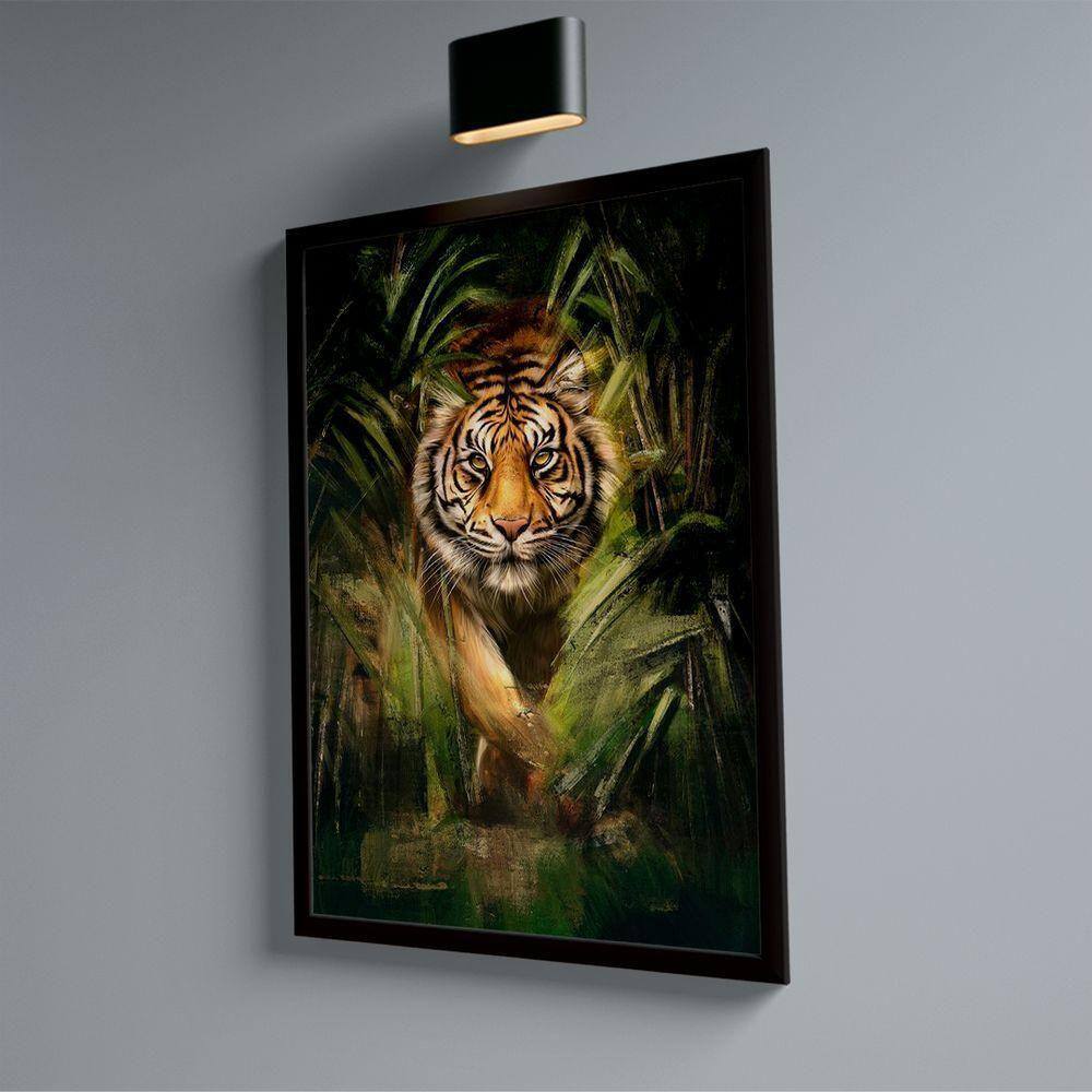 Quadro Tigre Na Grama