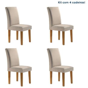 Conjunto 4 Cadeiras Estofadas Espanha Ypê