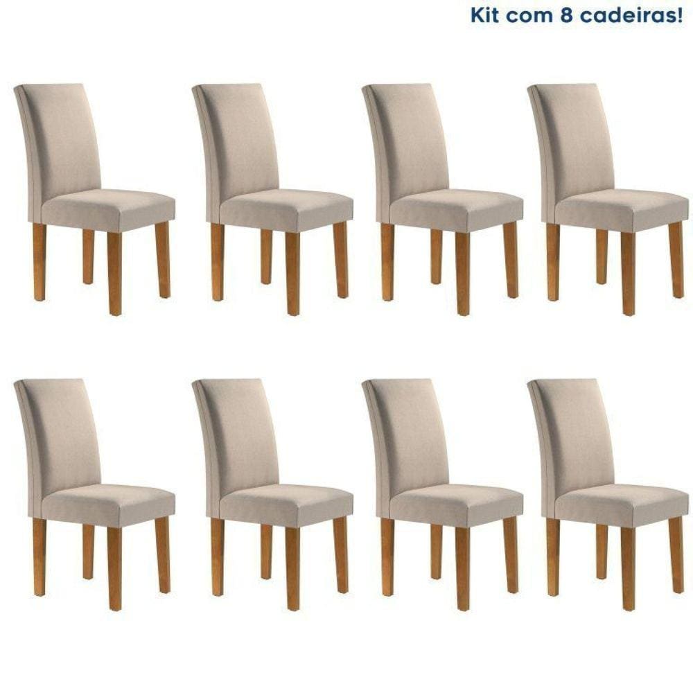 Conjunto 8 Cadeiras Estofadas Espanha Ypê