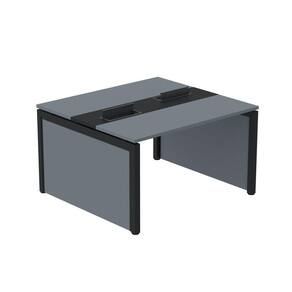 Mesa de Plataforma Dupla para 2 Pessoas Corporativa 130x140/2p Grafito/Preto